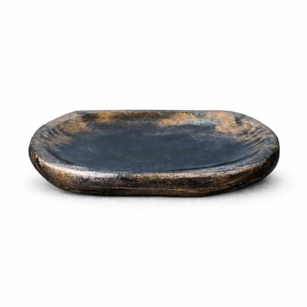 Trays - Bog Oak & Resin Serving Tray – Oval, 50x300x200 mm - GLASS4CANDLES