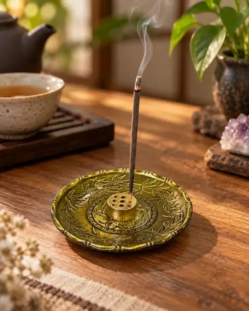 Scents - Lotus and Fish Incense Dish and Coaster 9,3 cm - ARABESK