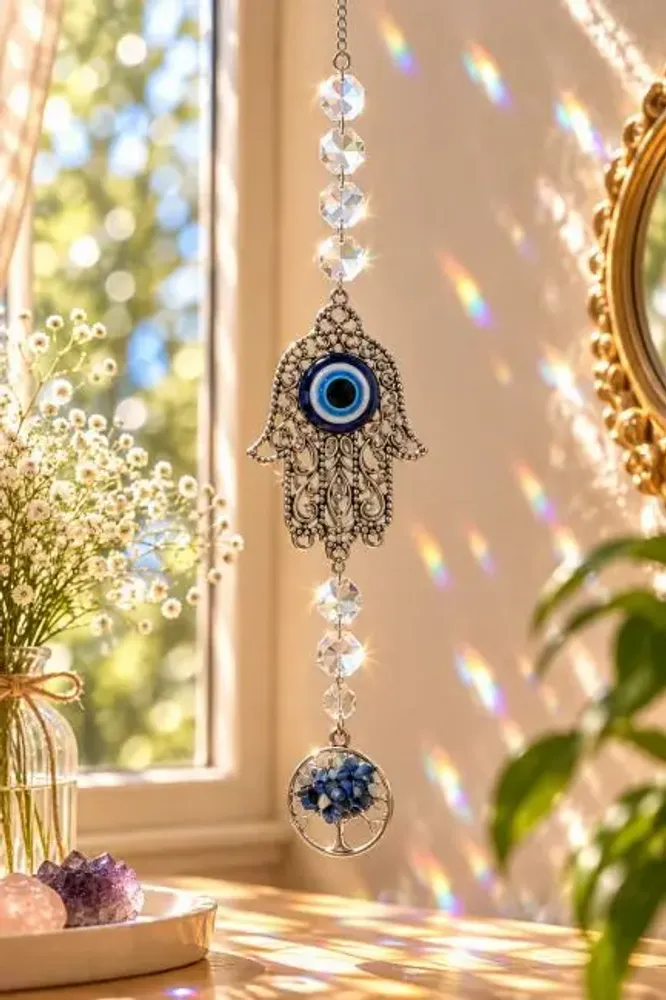 Decorative objects - Suncatcher Hamsa Hand and Tree of Life in Lapis Lazuli - ARABESK
