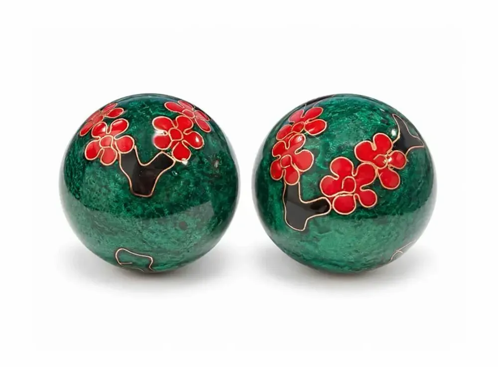 Decorative objects - Chinese Massage Balls Plum Blossom Green 4,2 cm - ARABESK