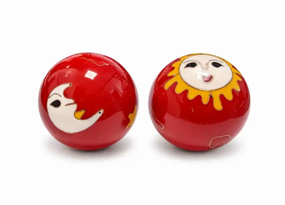 Decorative objects - Chinese Massage Balls Sun and Moon Red 4,2 cm - ARABESK