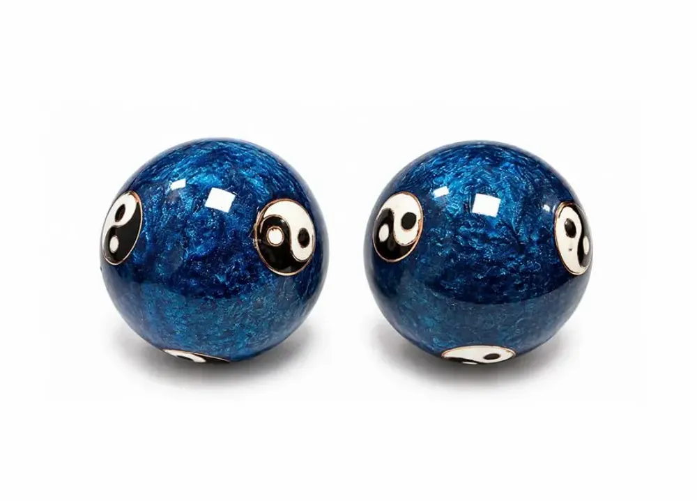 Decorative objects - Chinese Massage Balls Yin Yang Blue 4,2 cm - ARABESK