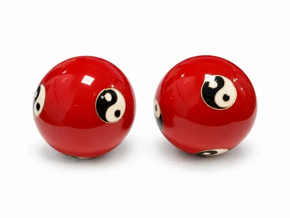 Objets de décoration - Boules de Massage Chinoises Yin Yang Rouges 4,2 cm - ARABESK