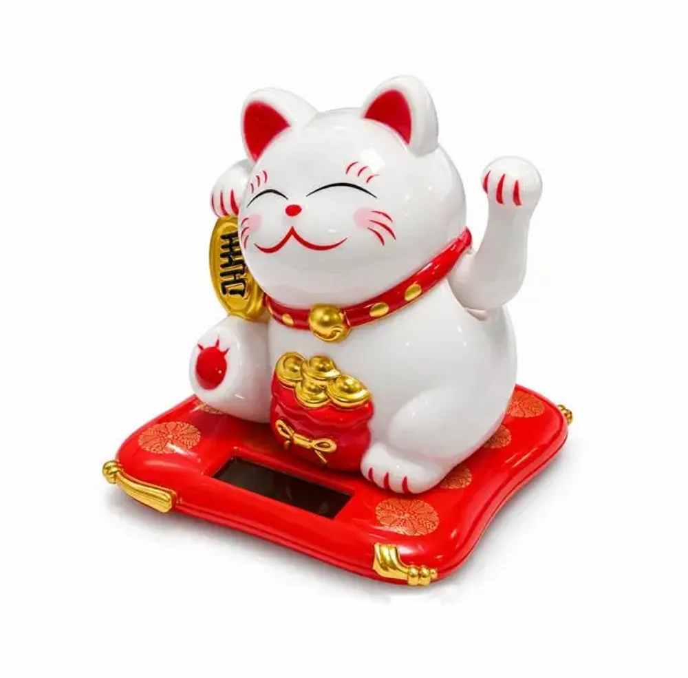 Decorative objects - Lucky Cat Maneki-neko Solar Powered with Moving Arm 7,5 cm - ARABESK