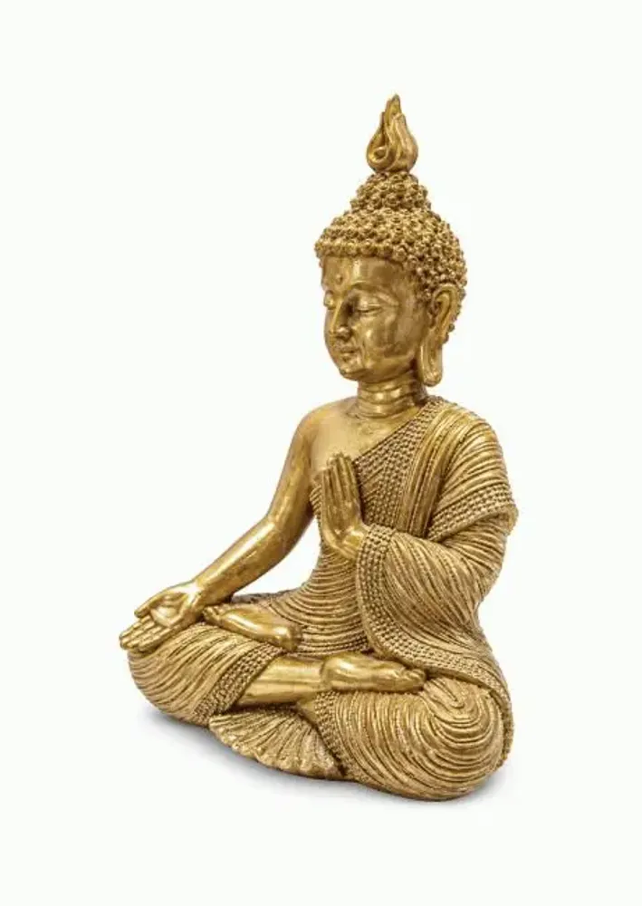 Decorative objects - Buddha Statue Golden Teaching Mudra in Resin 15 cm - ARABESK