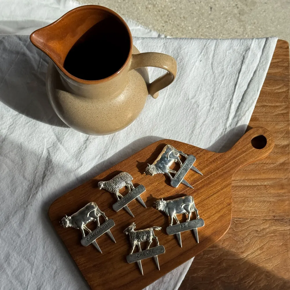 Couverts de service - Lot de 5 piques à fromage en métal argenté Silea à motifs d’animaux - OFFICE OBJETS