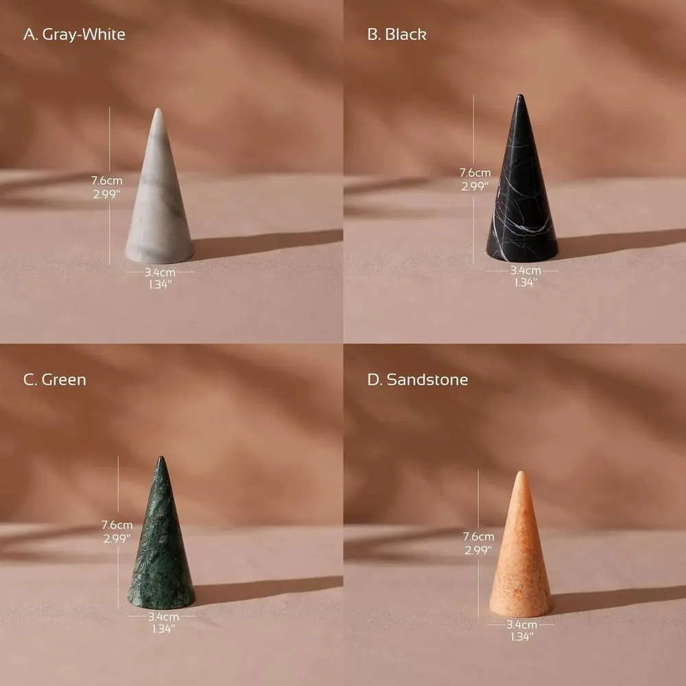 Objets de décoration - Cône à bagues en marbre naturel - WHISPERING WOODS