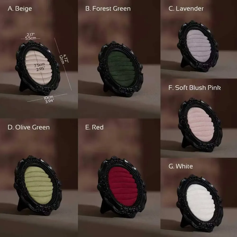 Objets de décoration - Cadre porte-bagues ovale rococo en résine noire - WHISPERING WOODS