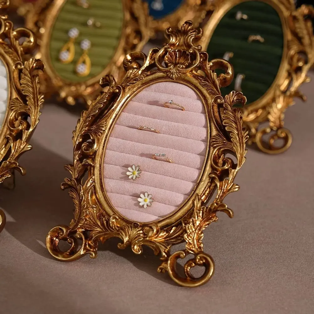 Decorative objects - Vintage Gold Ring and Earring Holder Frame - WHISPERING WOODS