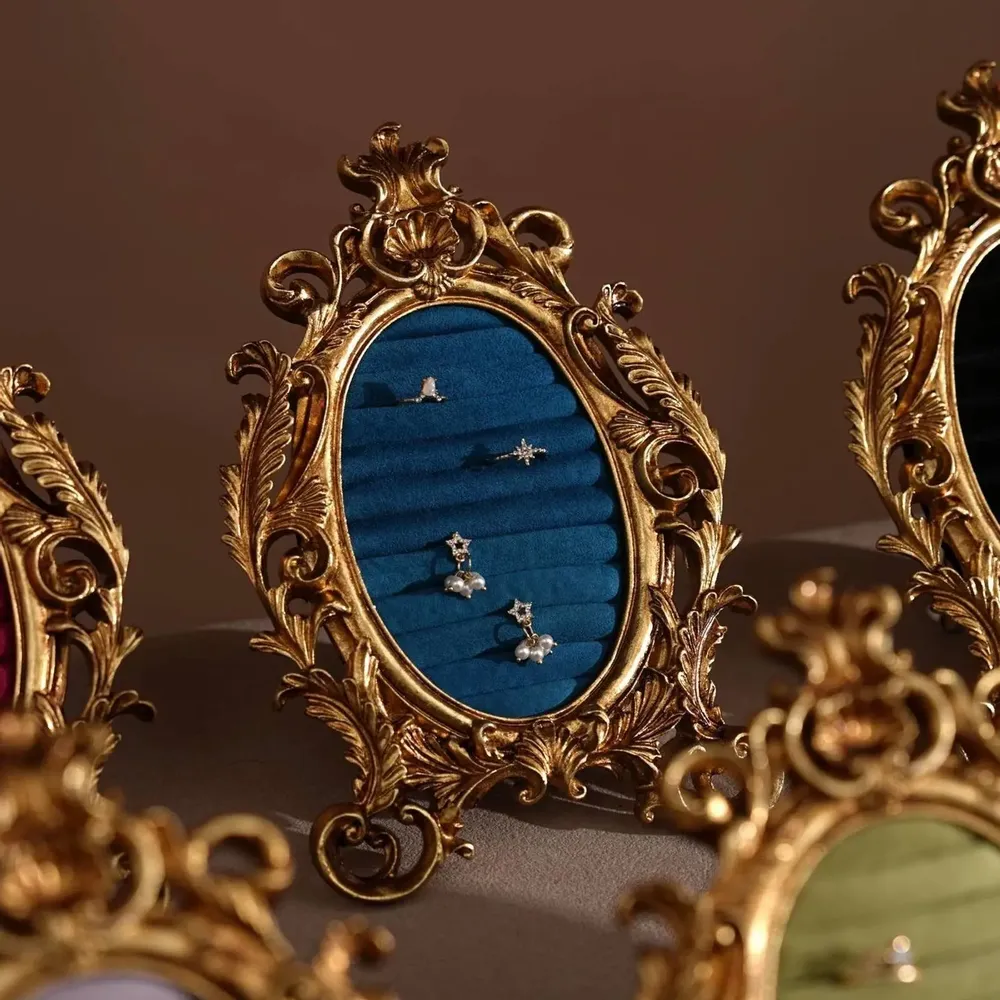 Decorative objects - Vintage Gold Ring and Earring Holder Frame - WHISPERING WOODS