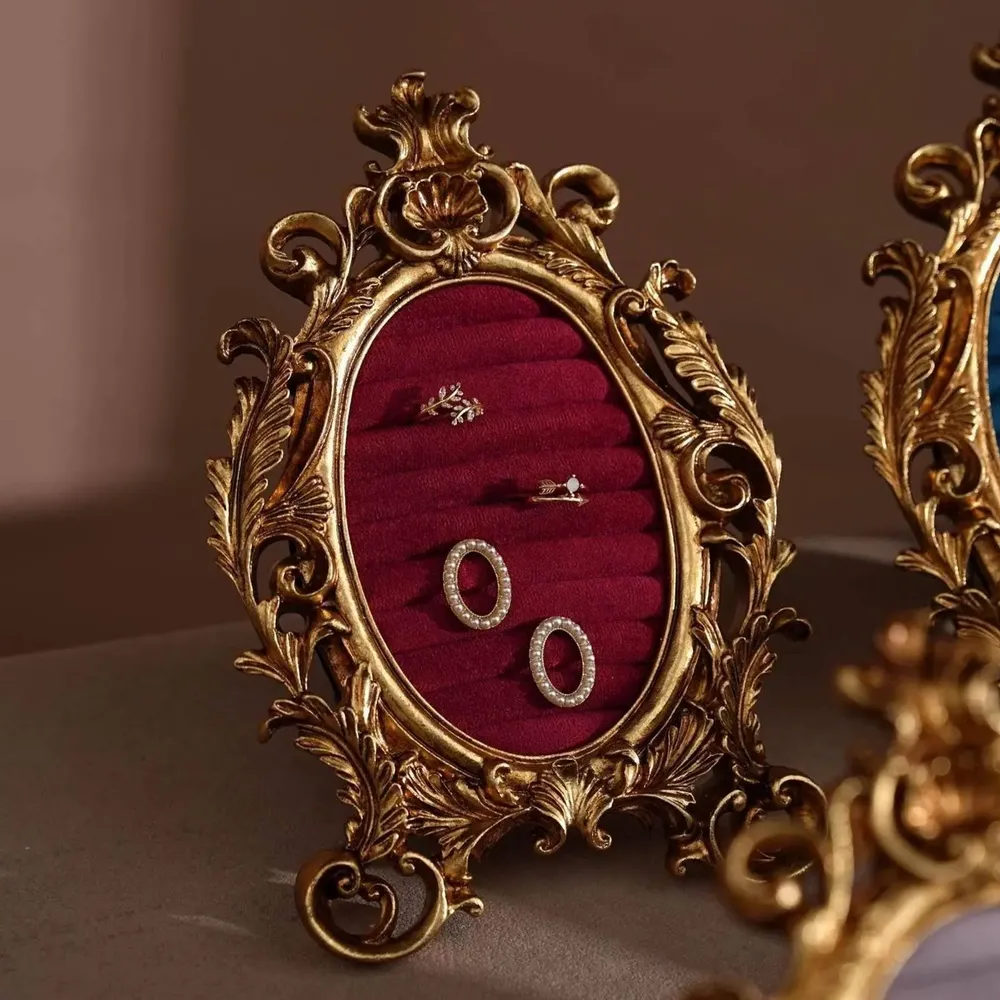 Decorative objects - Vintage Gold Ring and Earring Holder Frame - WHISPERING WOODS