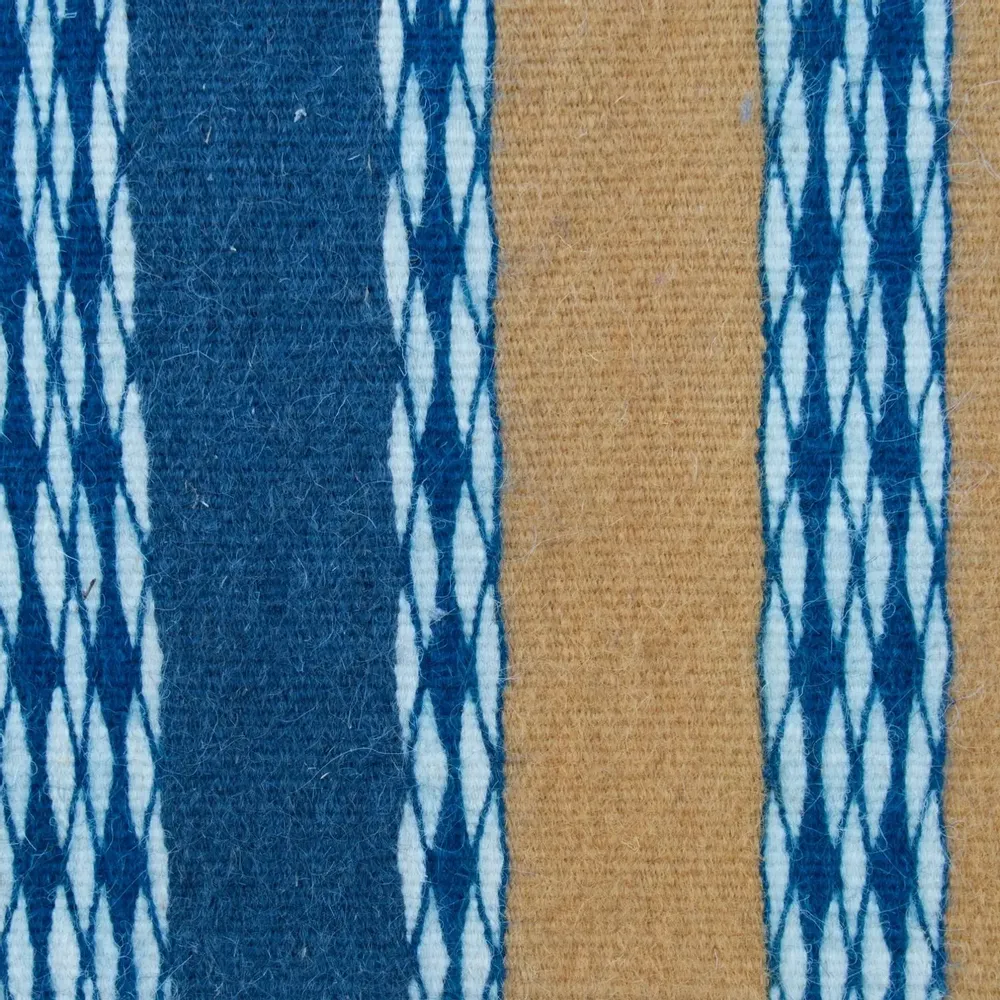 Design carpets - Nido d'Ape Blu Arancio, handwoven wool rug 180 x 250 cm - EUGENIA PINNA