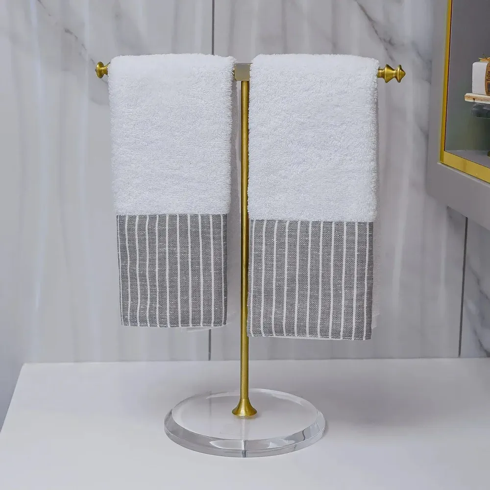 Porte-serviettes - Support en T Taqia pour serviettes et bijoux, laiton - MEMONZA