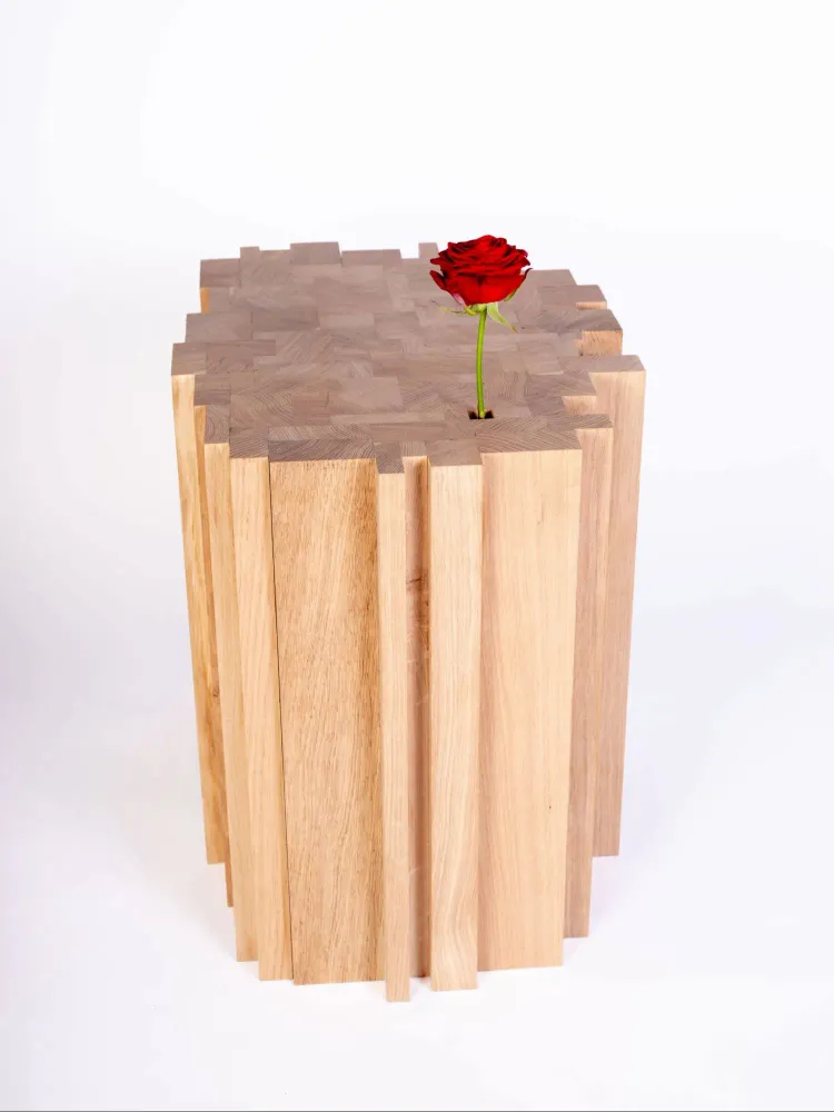 Tables basses - WOODEN MOSAIC SIDE TABLE - NICK VAN NECHEL