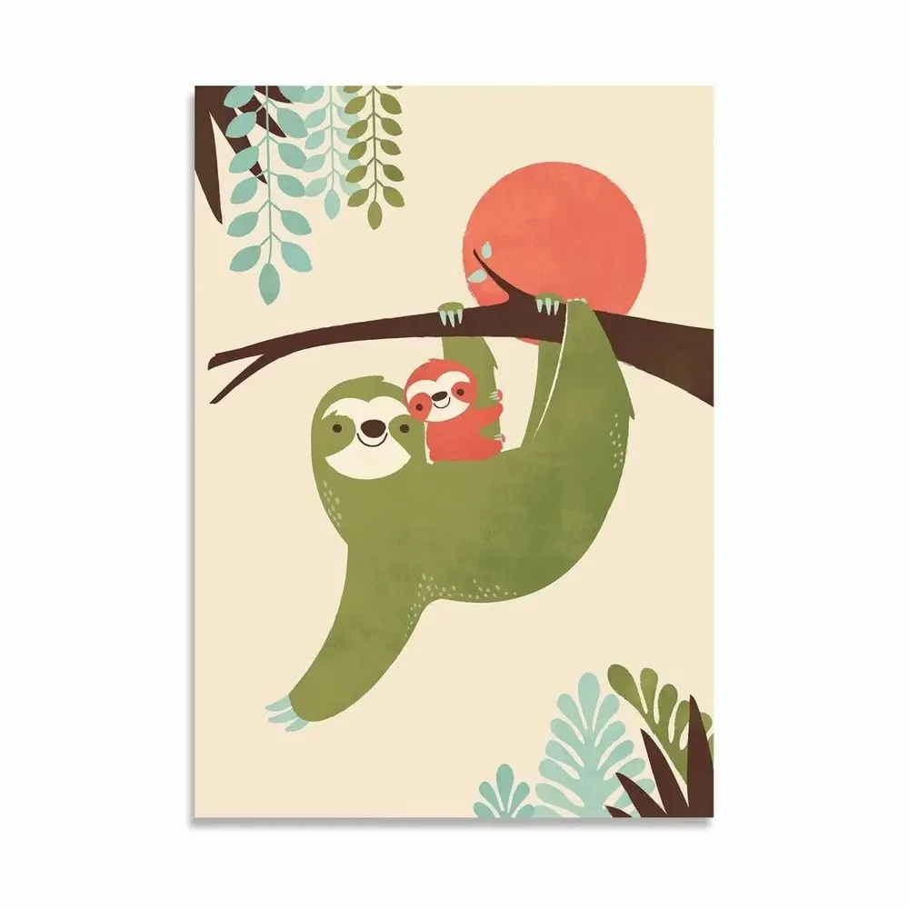 Carterie - Carte 10,5 x 14,8 cm - Mama Sloth - Jay Fleck - WALL EDITIONS