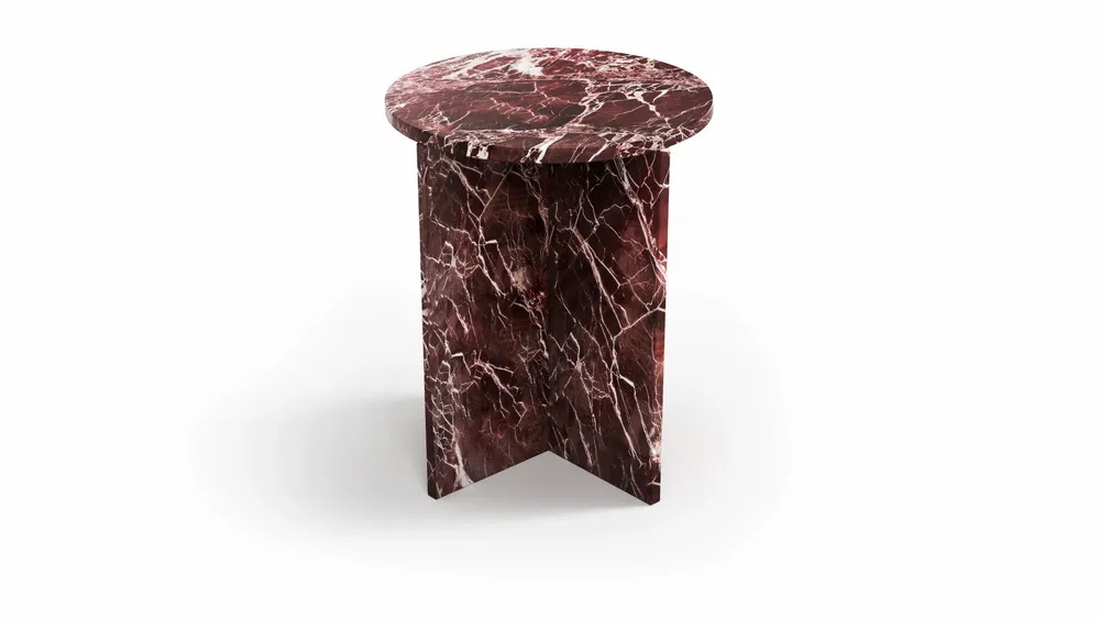 Tables basses - Table d'appoint - 45X45X55cm - Ocel - Marbre Rosso Levano - STONE VALLEY
