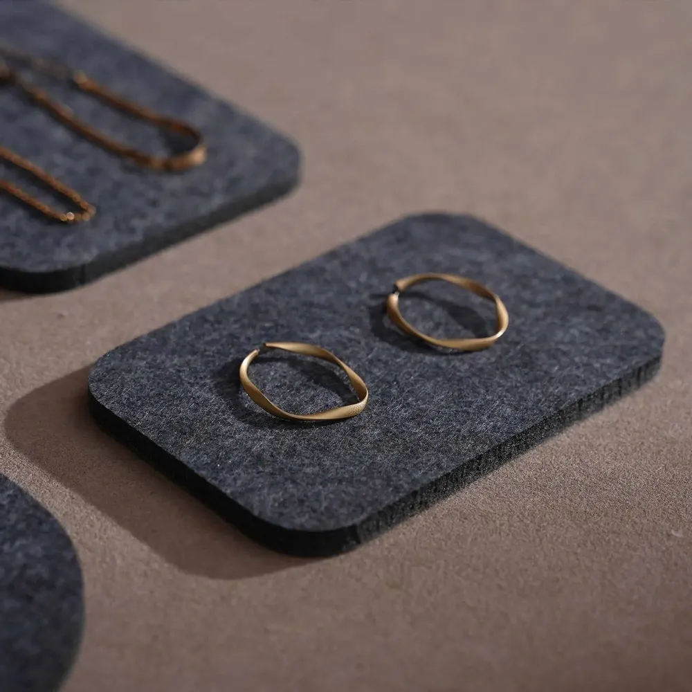Jewelry - Black and Charcoal Felt Jewelry Display Set - WHISPERING WOODS