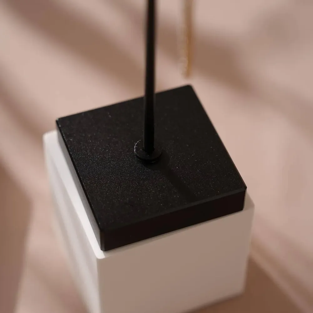 Jewelry - Black T-Bar Earring Holder with Gypsum Base - WHISPERING WOODS