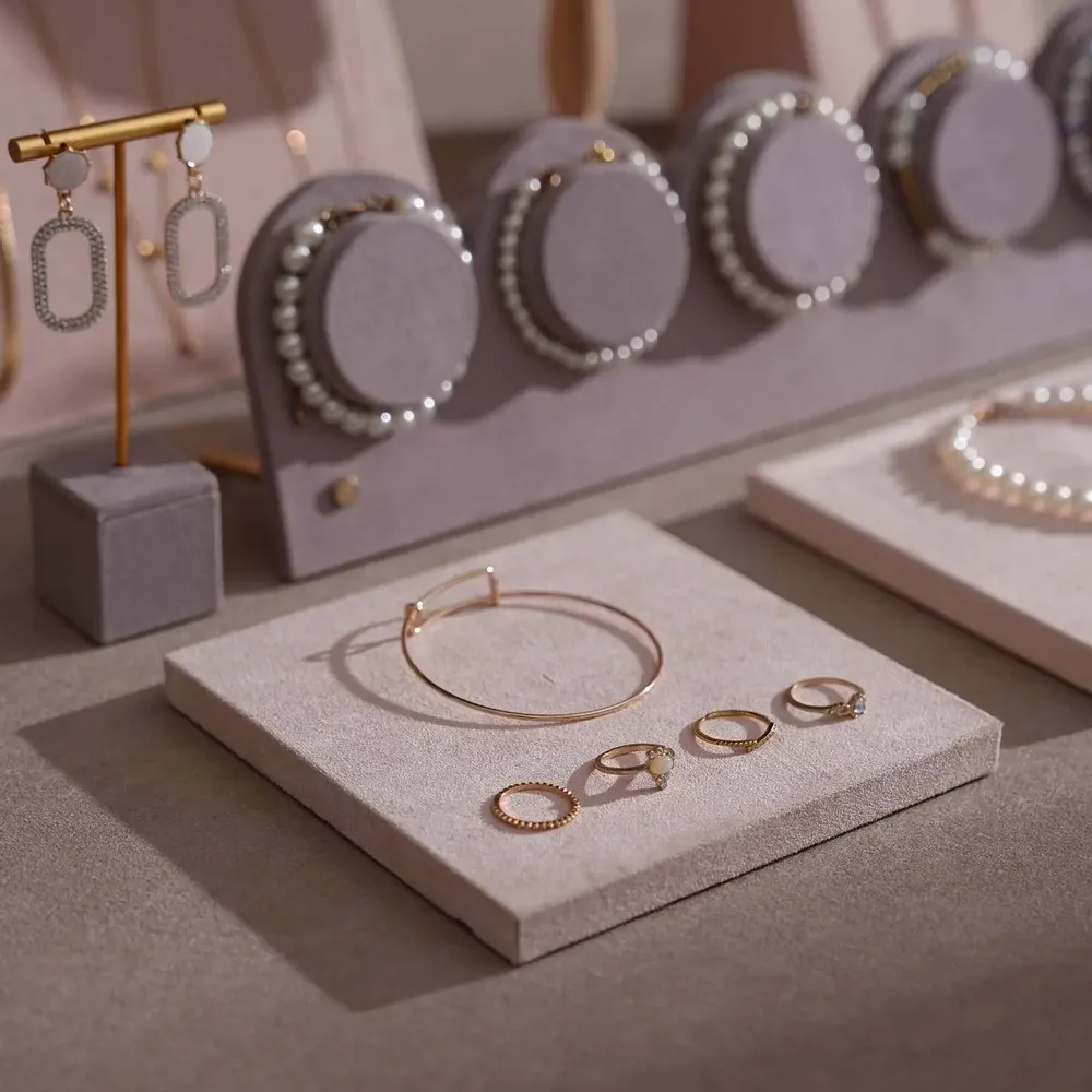 Jewelry - Blush Pink and Lavender Vegan Suede Jewelry Display Set - WHISPERING WOODS