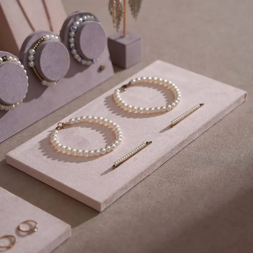 Jewelry - Blush Pink and Lavender Vegan Suede Jewelry Display Set - WHISPERING WOODS