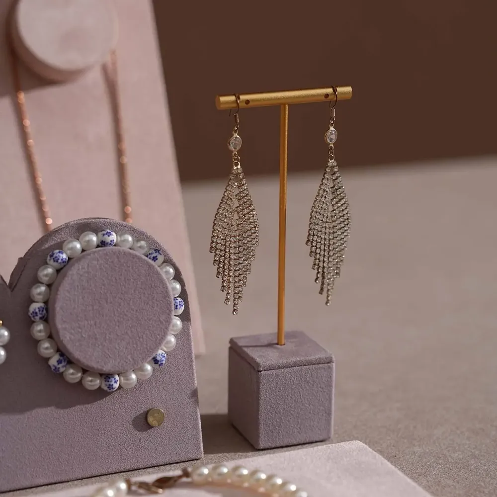 Jewelry - Blush Pink and Lavender Vegan Suede Jewelry Display Set - WHISPERING WOODS