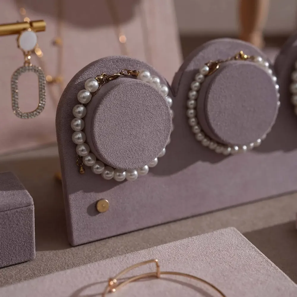Jewelry - Blush Pink and Lavender Vegan Suede Jewelry Display Set - WHISPERING WOODS