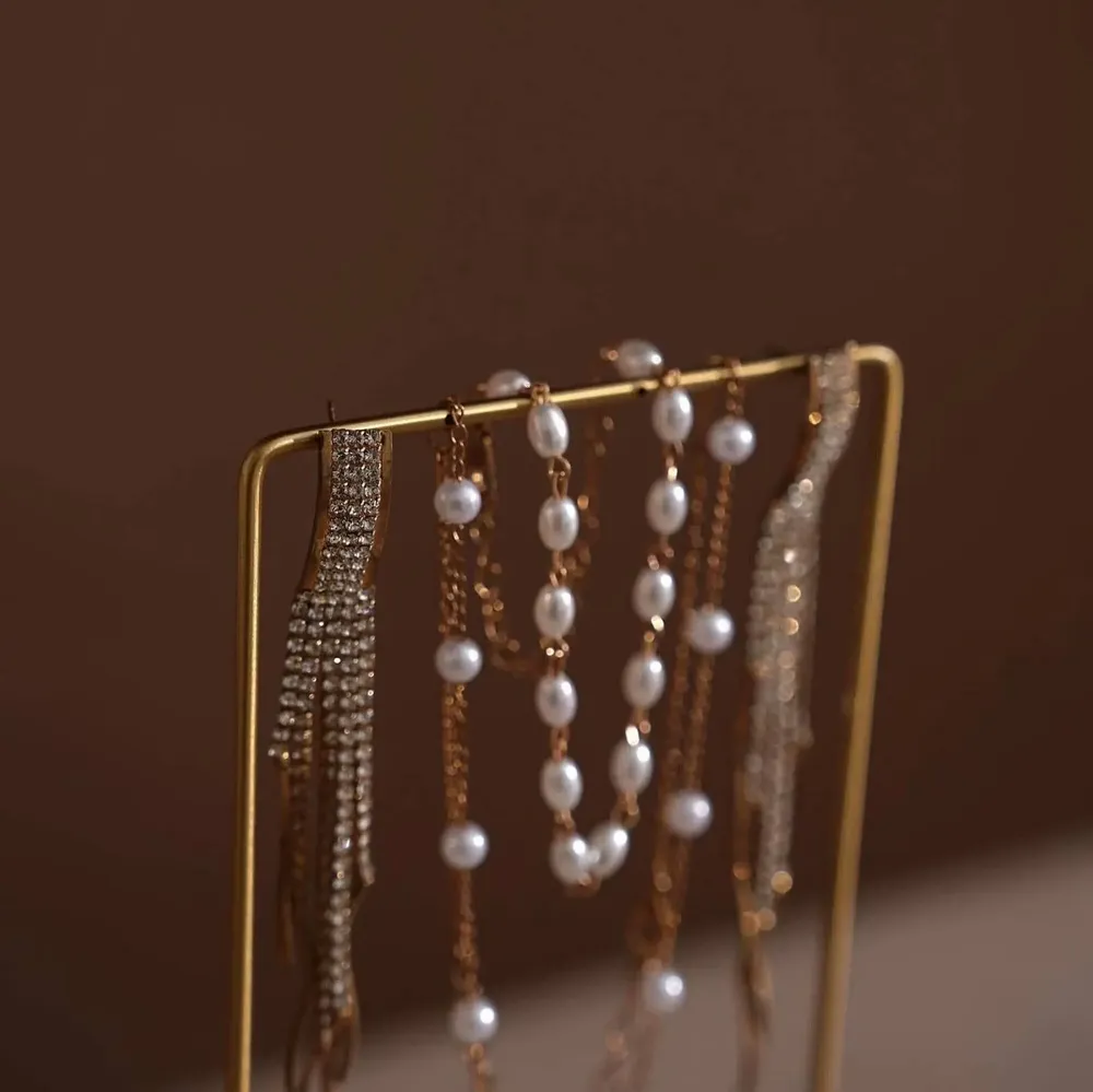 Jewelry - Pleated Vegan Suede Necklace Bust Display Set with Brass and Marble - WHISPERING WOODS