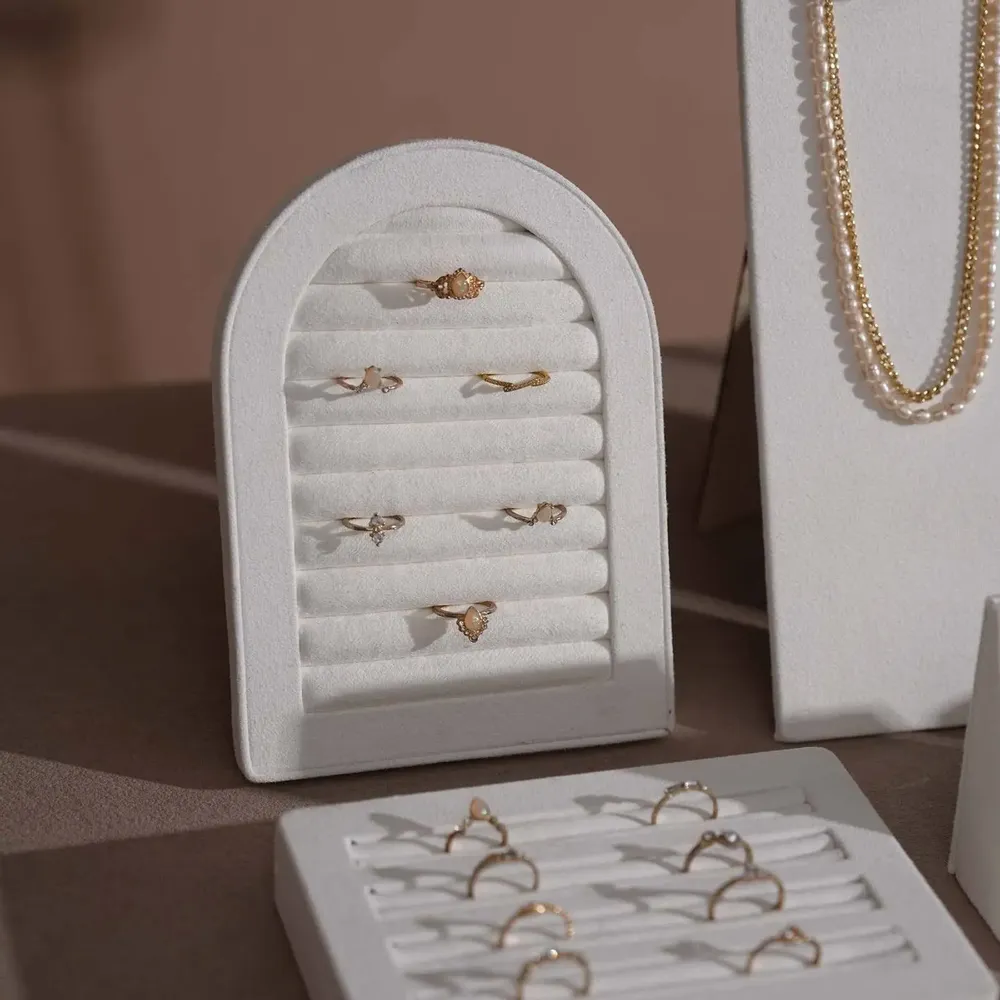 Jewelry - Cream White Layered Counter Jewelry Display Set - WHISPERING WOODS