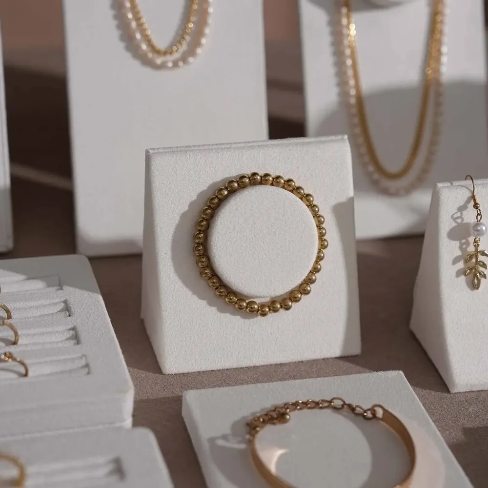 Jewelry - Cream White Layered Counter Jewelry Display Set - WHISPERING WOODS