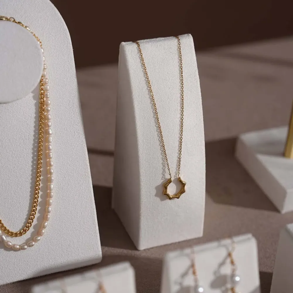 Jewelry - Cream White Layered Counter Jewelry Display Set - WHISPERING WOODS