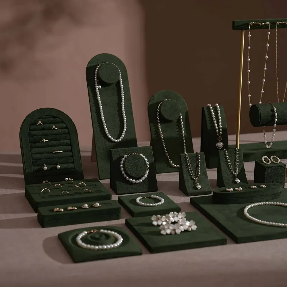 Jewelry - Forest Green Vegan Suede Jewelry Display Set - WHISPERING WOODS