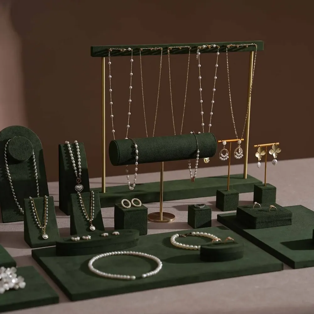 Jewelry - Forest Green Vegan Suede Jewelry Display Set - WHISPERING WOODS