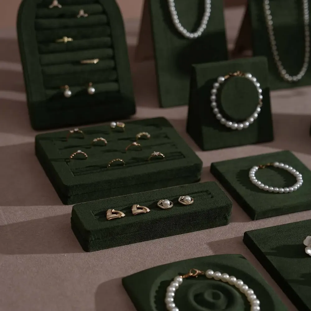 Jewelry - Forest Green Vegan Suede Jewelry Display Set - WHISPERING WOODS
