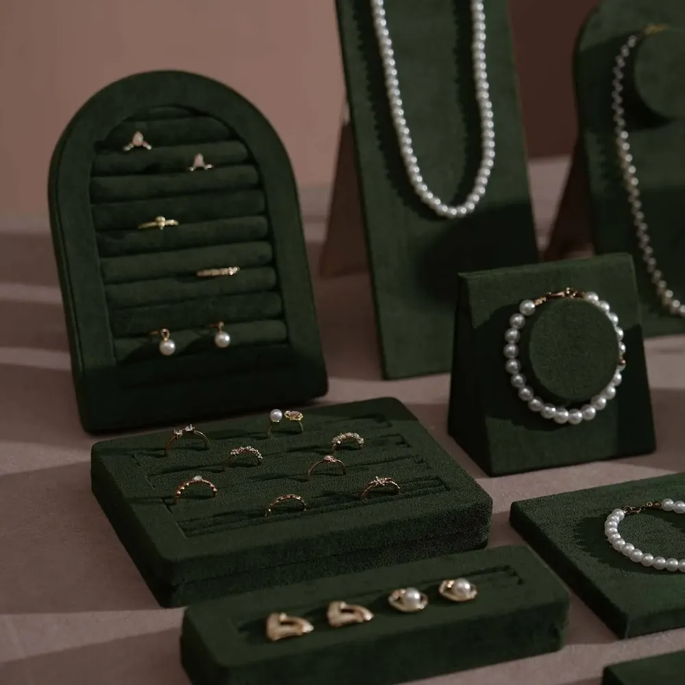 Jewelry - Forest Green Vegan Suede Jewelry Display Set - WHISPERING WOODS