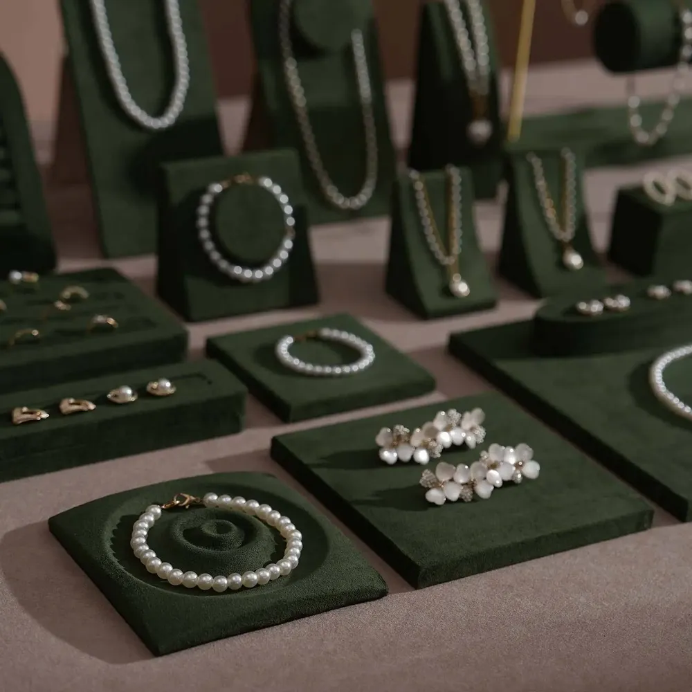 Jewelry - Forest Green Vegan Suede Jewelry Display Set - WHISPERING WOODS