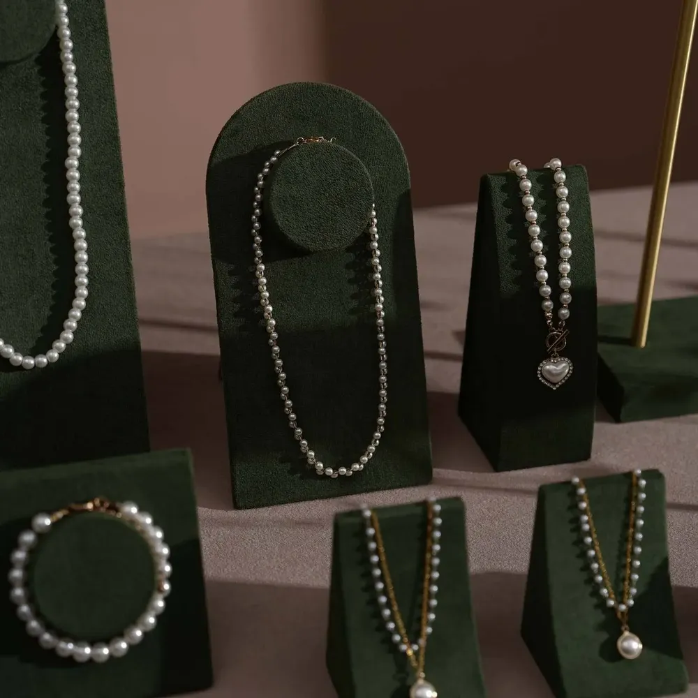 Jewelry - Forest Green Vegan Suede Jewelry Display Set - WHISPERING WOODS