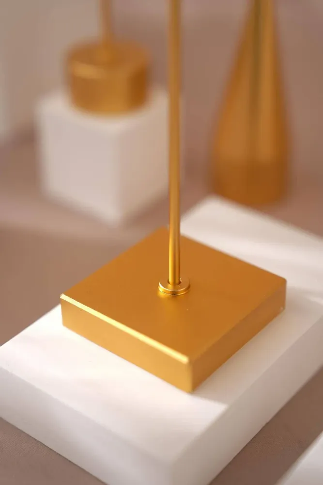 Jewelry - Gold-Tone Earring Stands with Shaped Gypsum Bases - WHISPERING WOODS