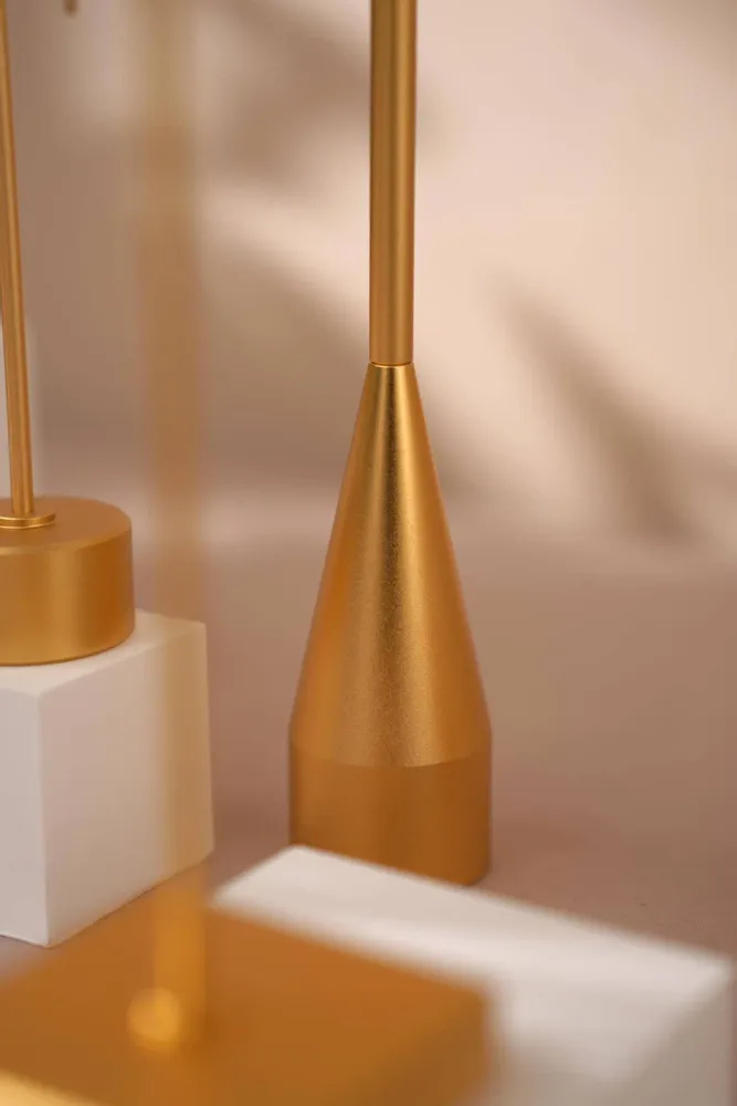 Jewelry - Gold-Tone Earring Stands with Shaped Gypsum Bases - WHISPERING WOODS