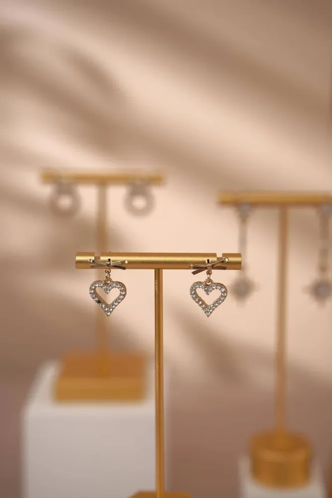Jewelry - Gold-Tone Earring Stands with Shaped Gypsum Bases - WHISPERING WOODS