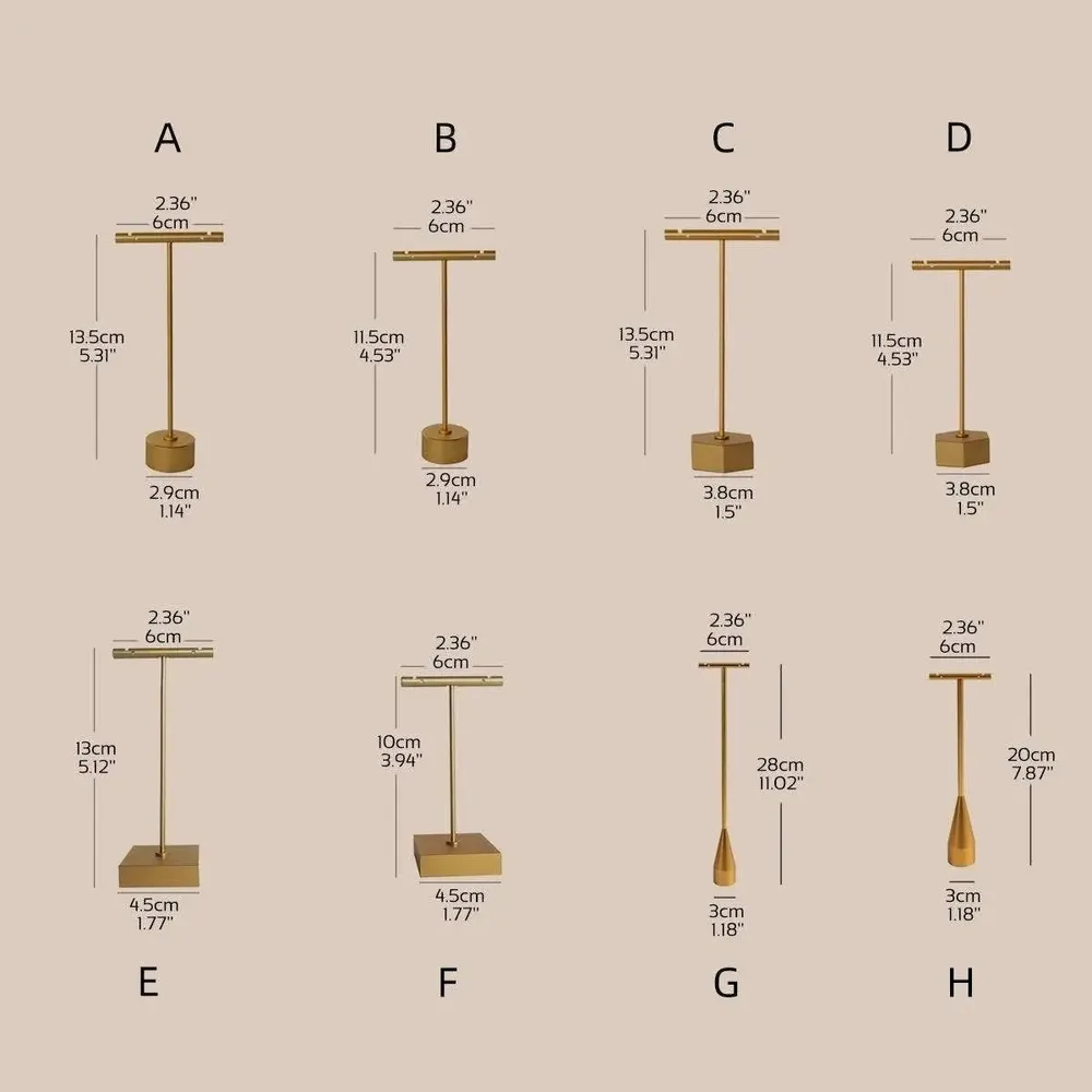 Jewelry - Gold-Tone Earring Stands with Shaped Gypsum Bases - WHISPERING WOODS