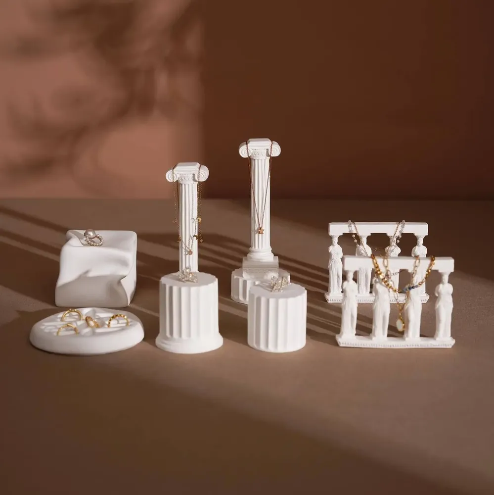 Jewelry - Roman Column Gypsum Jewelry Display Set - WHISPERING WOODS
