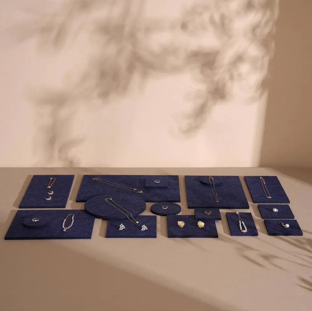Jewelry - Midnight Blue Felt Jewelry Display Set - WHISPERING WOODS