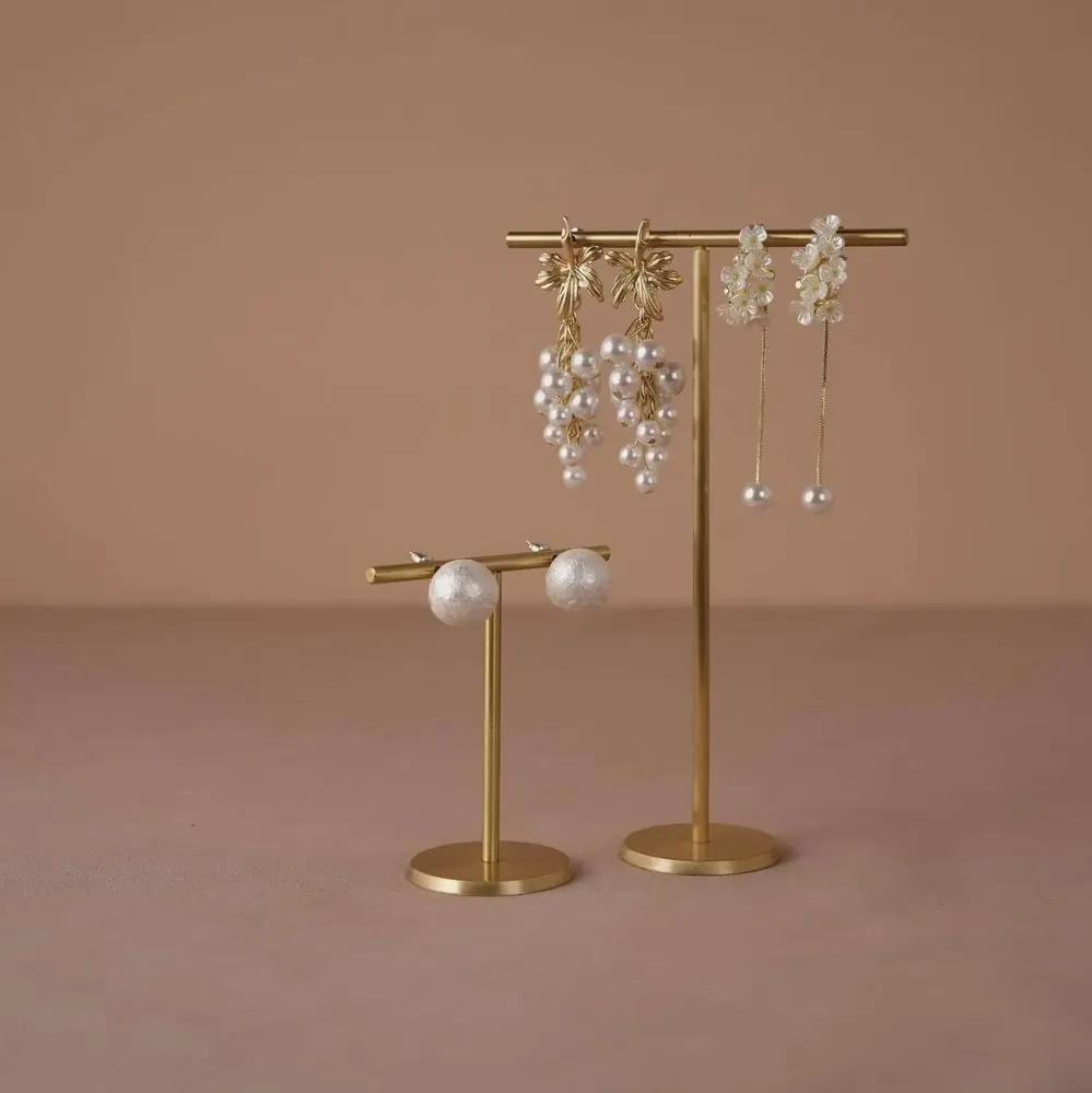 Jewelry - Minimalist Brass T-Bar Earring Stand - WHISPERING WOODS