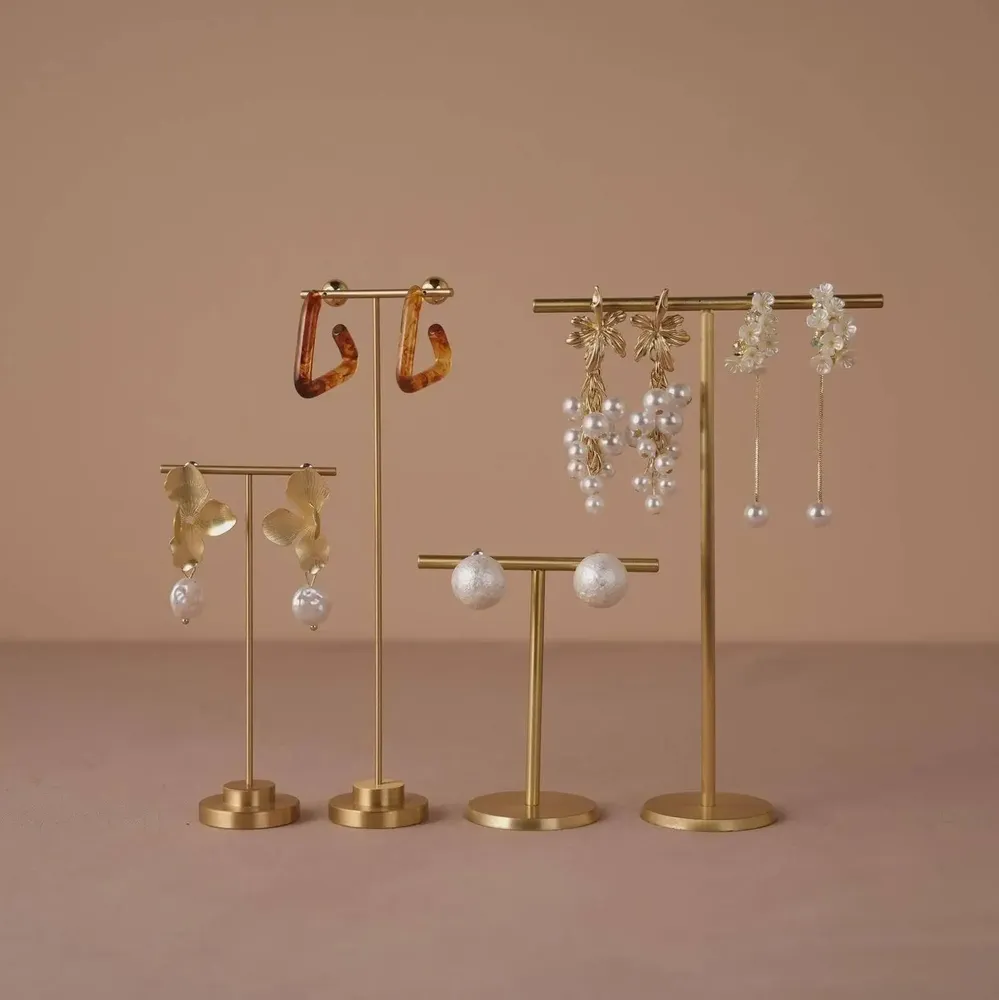 Jewelry - Minimalist Brass T-Bar Earring Stand - WHISPERING WOODS