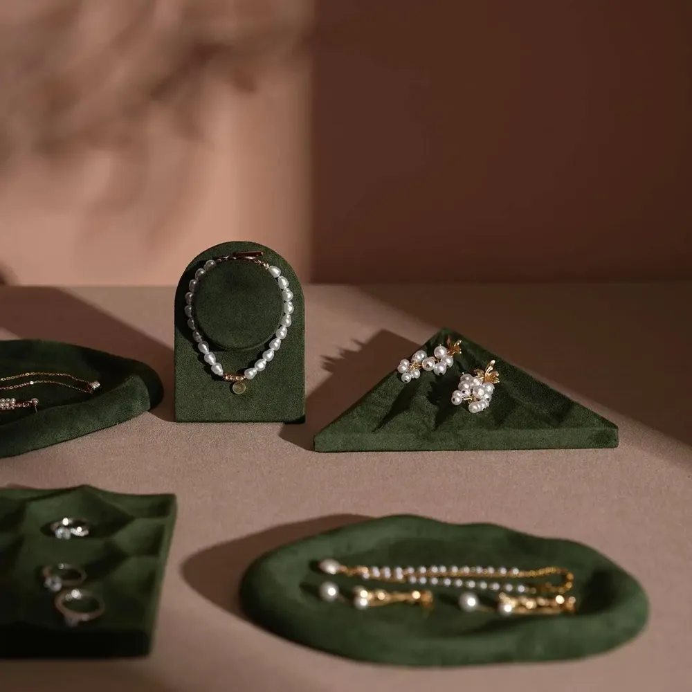 Jewelry - Forest Green Vegan Suede Jewelry Tray Set - WHISPERING WOODS