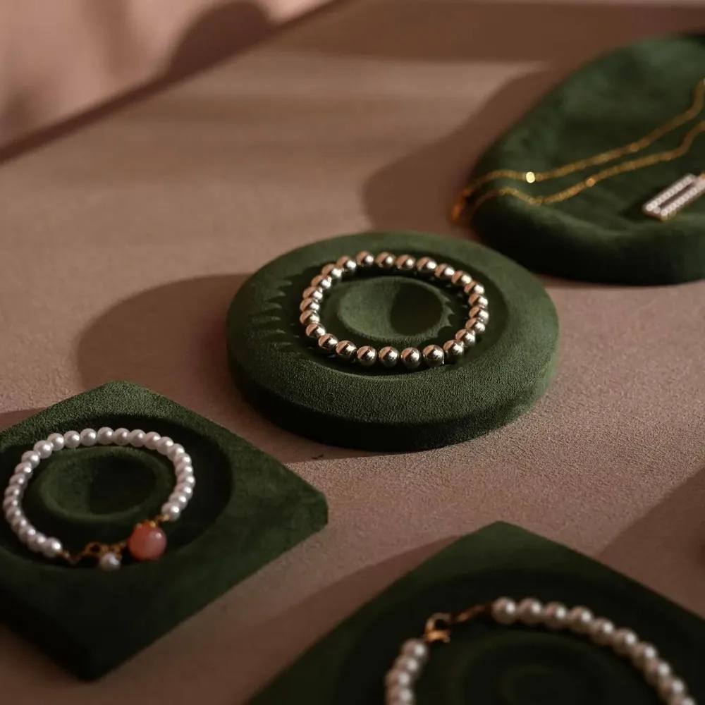 Jewelry - Forest Green Vegan Suede Jewelry Tray Set - WHISPERING WOODS