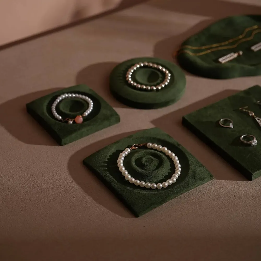 Jewelry - Forest Green Vegan Suede Jewelry Tray Set - WHISPERING WOODS