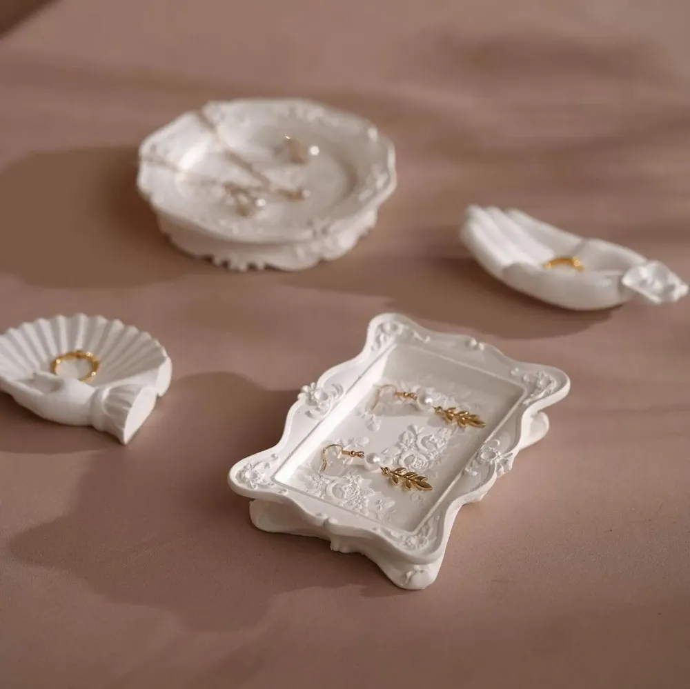 Jewelry - Neoclassical Gypsum Jewelry Dish Set - WHISPERING WOODS