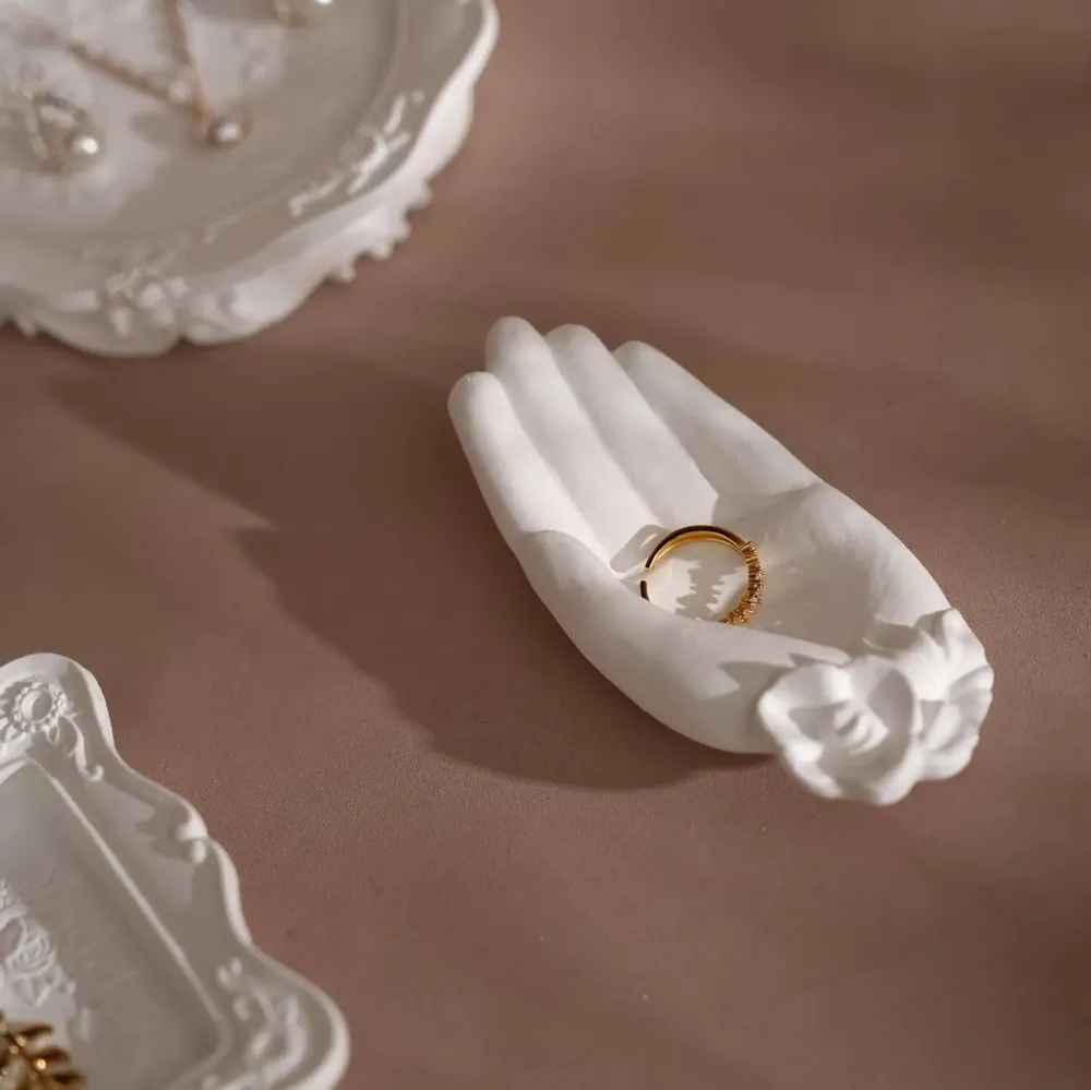 Jewelry - Neoclassical Gypsum Jewelry Dish Set - WHISPERING WOODS