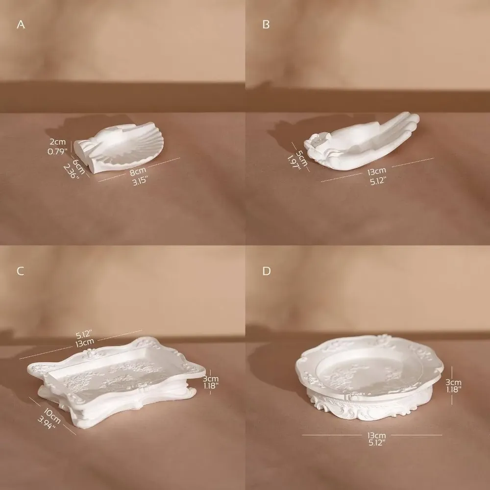 Jewelry - Neoclassical Gypsum Jewelry Dish Set - WHISPERING WOODS